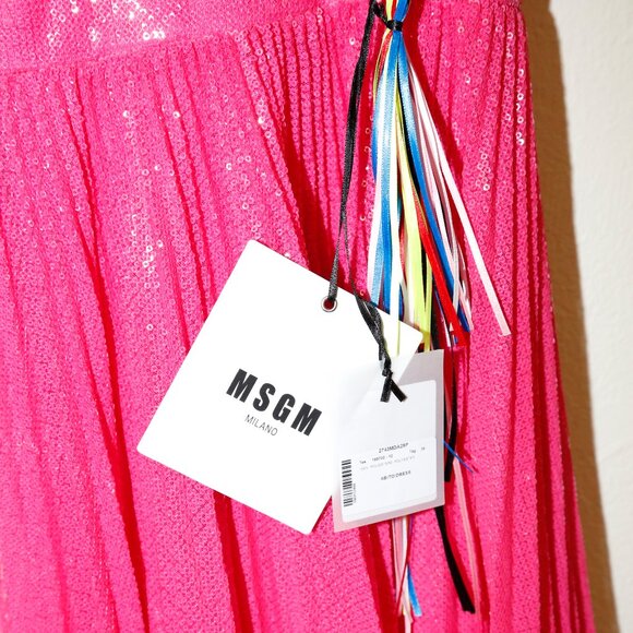 MSGM Pink Sequin Pleated Midi Dress size 38 (US 6) - Picture 7 of 7